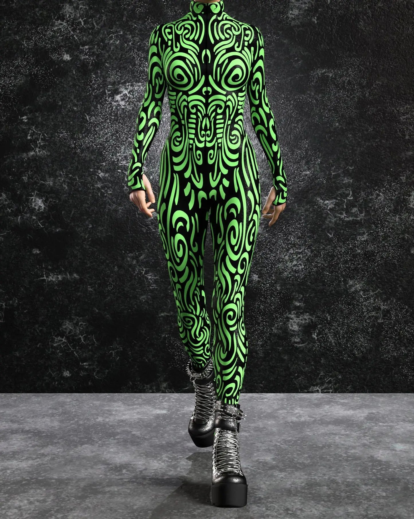 Cyber Punk Art Irregular Lines Jumpsuit