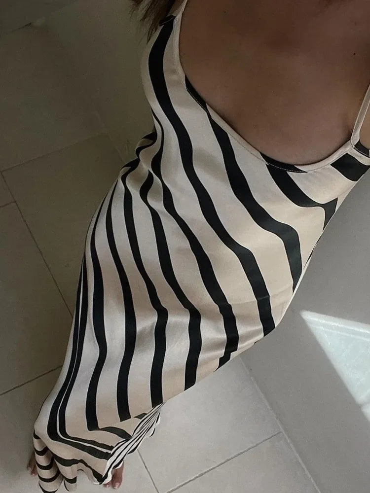 Zebra Printed Elegant Halter Dresses