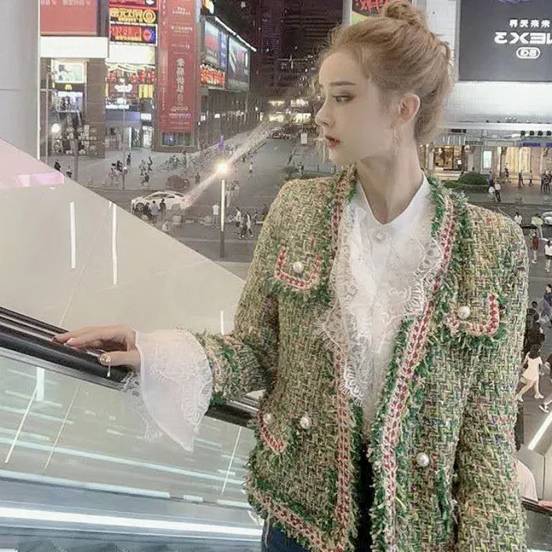 Fringed Jacket Tweed Pearls