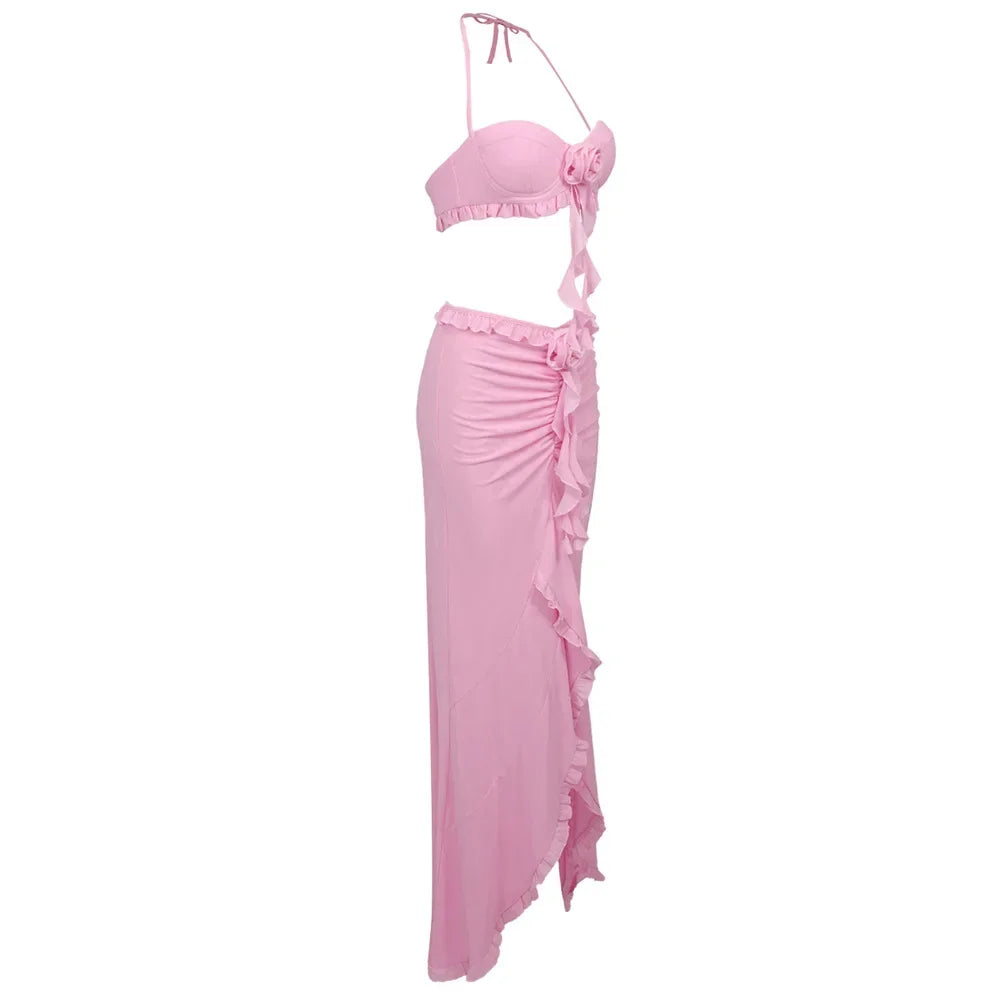 2024 New Sexy Hanging Neck 3D Flower