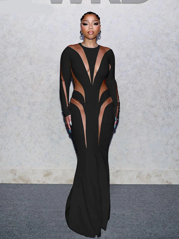 Mesh Patchwork Dress