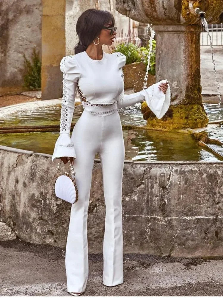 Flare Black White Two Pieces Bandage Set