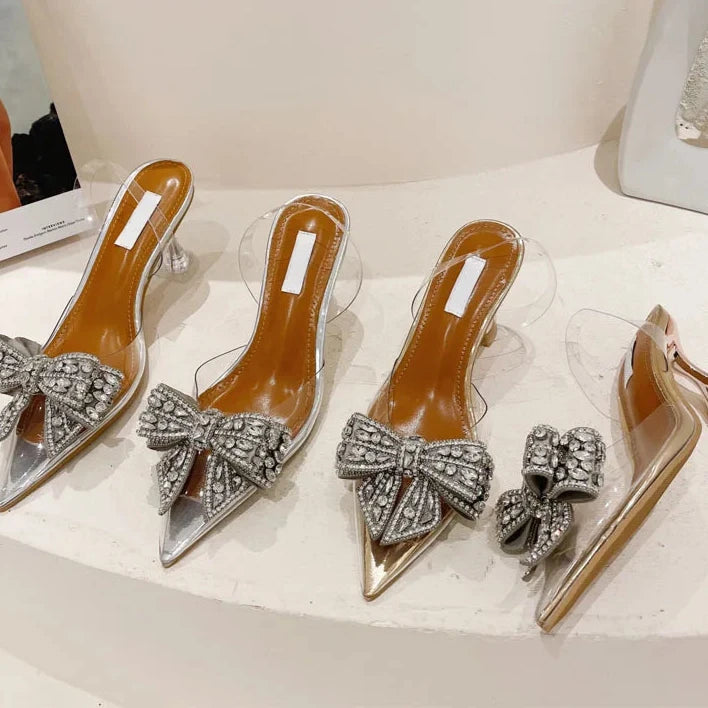 Autumn Crystal Sequined Bowknot Silver
