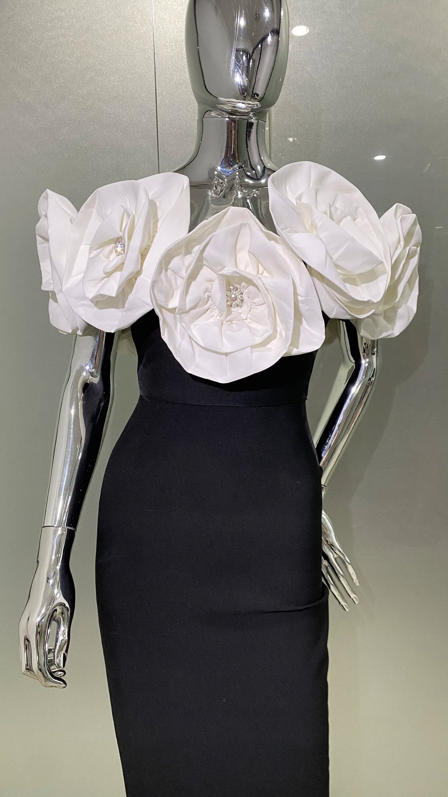 White Flowers Sexy Off The Shoulder Dress