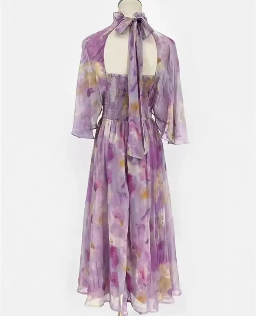 France Summer Holiday Flowers Dress Runway