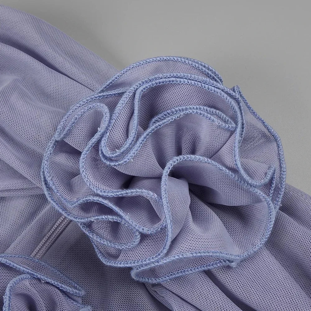 3D Flower Hollow Out Long Dress
