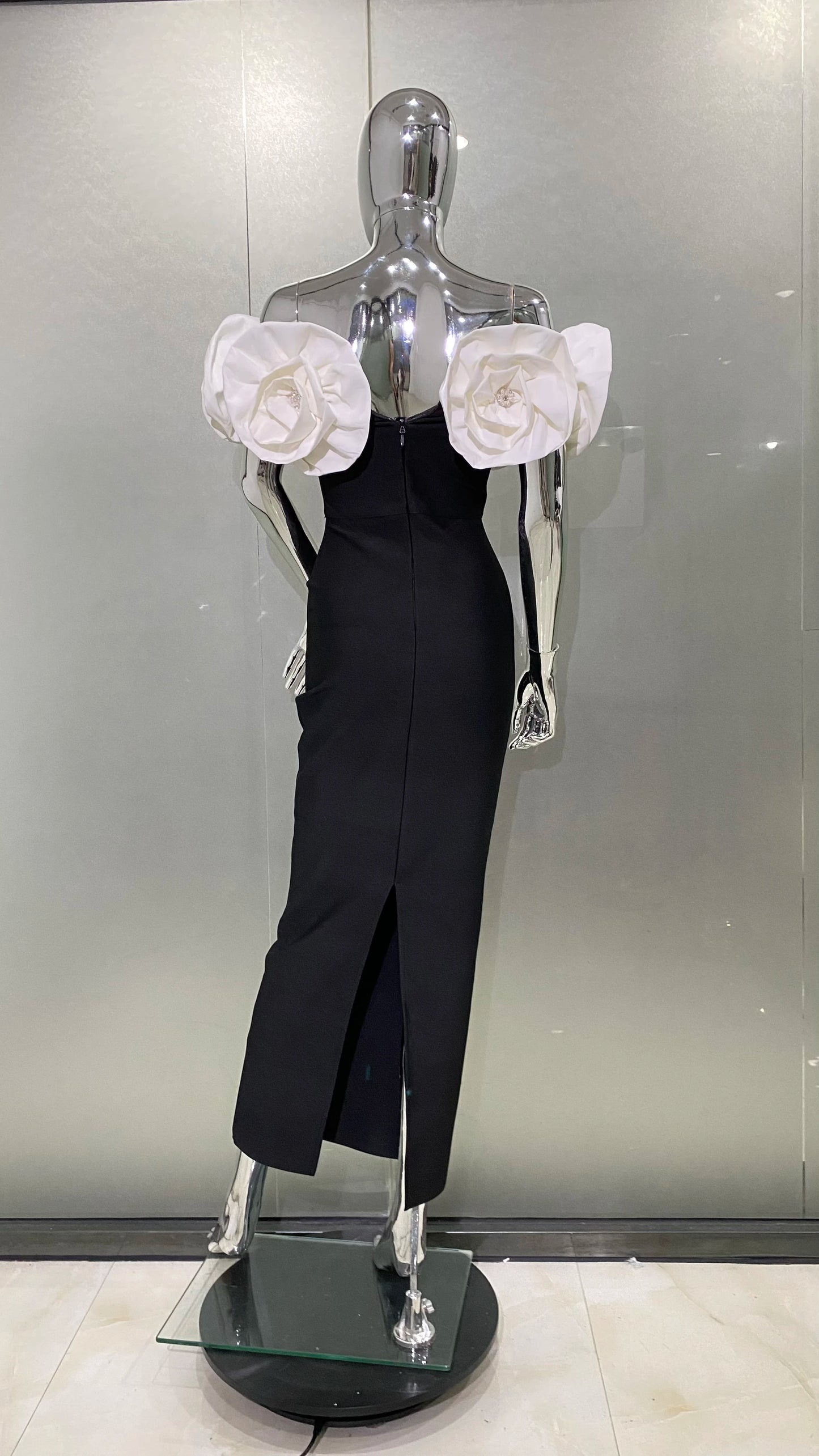 White Flowers Sexy Off The Shoulder Dress