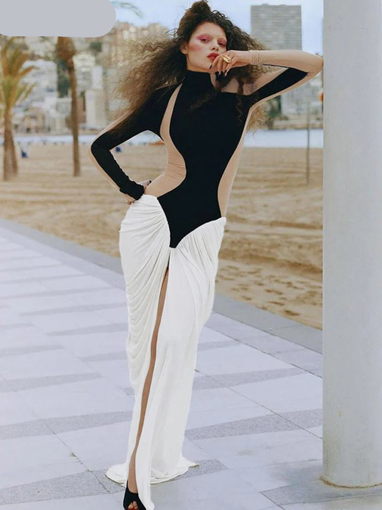 Contrast Patchwork Dress