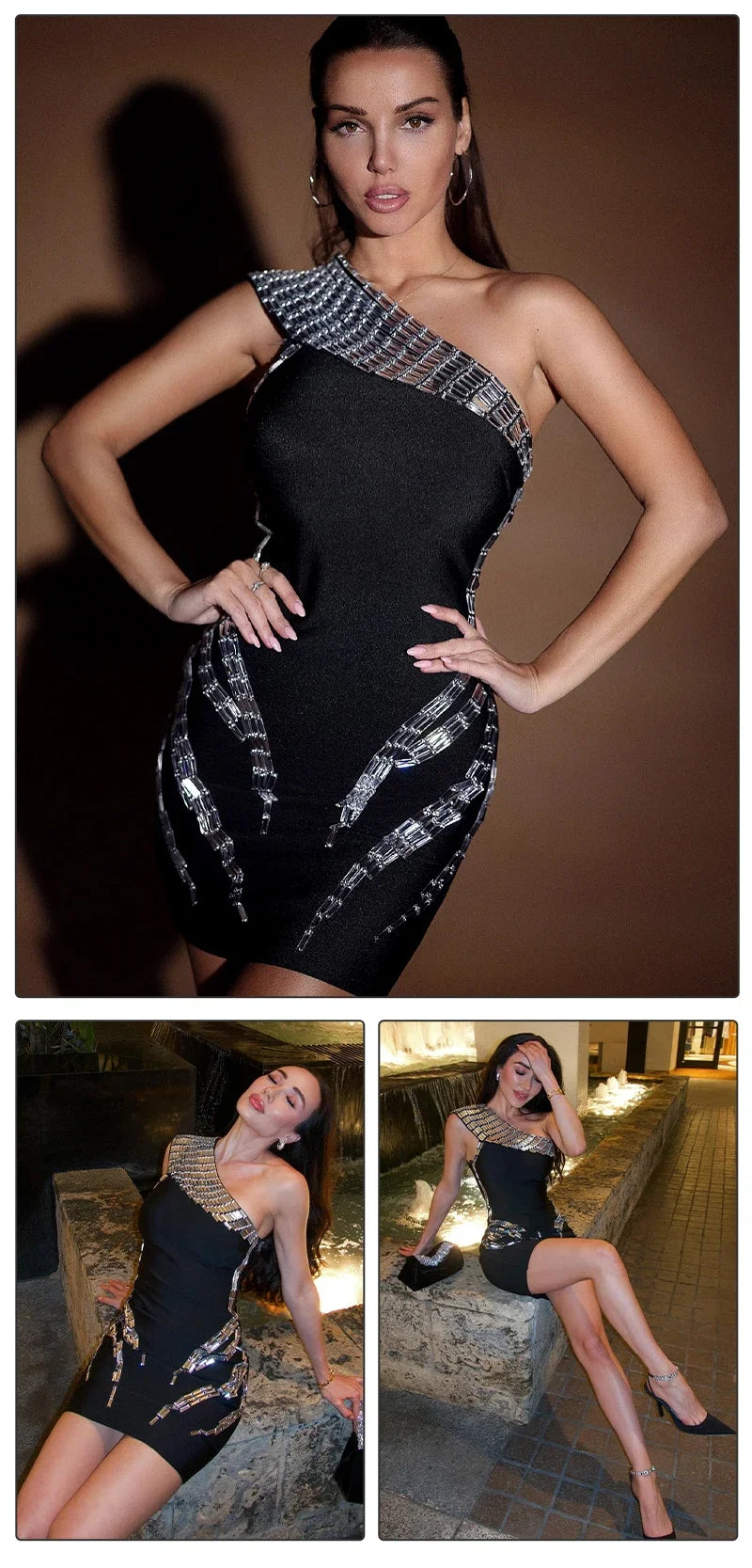 High Quality Black Bandage Dress