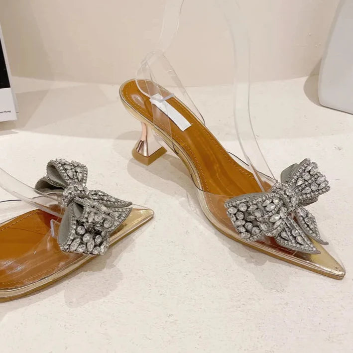 Autumn Crystal Sequined Bowknot Silver