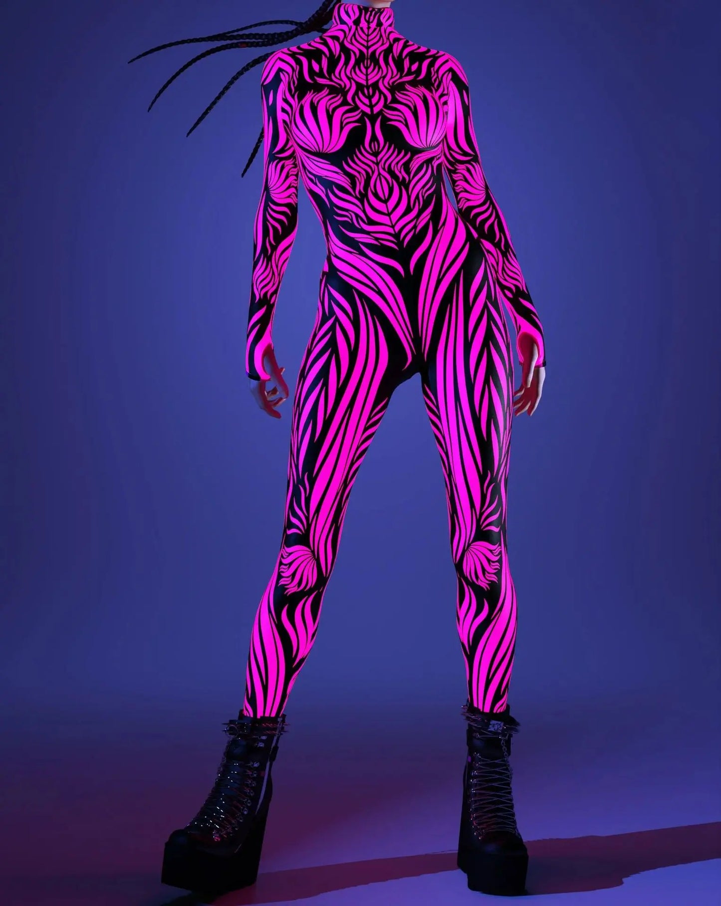 Cyber Punk Art Irregular Lines Jumpsuit
