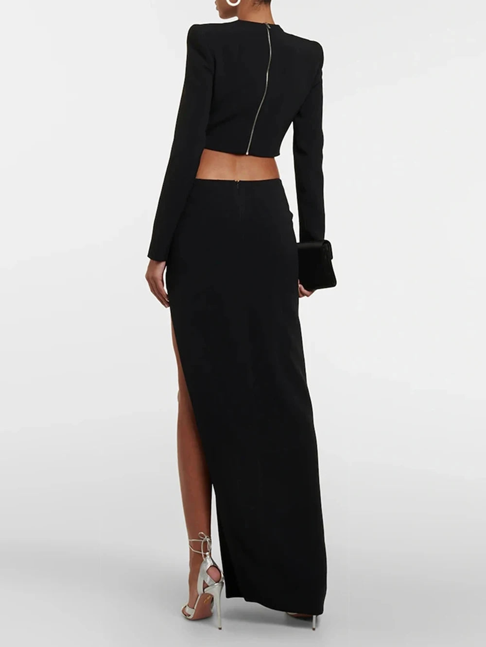 Diamond Short Top+Side Slit Long Skirt