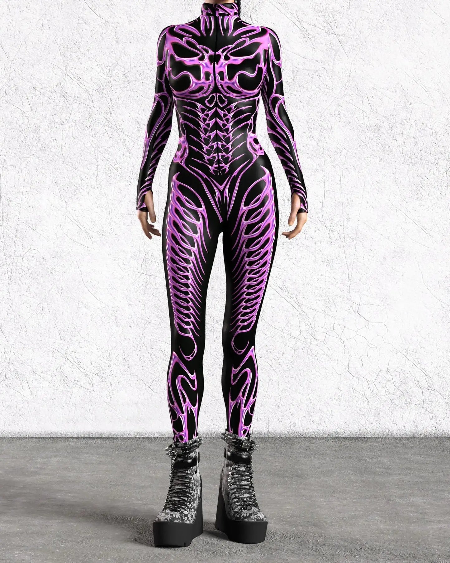 Cyber Punk Art Irregular Lines Jumpsuit