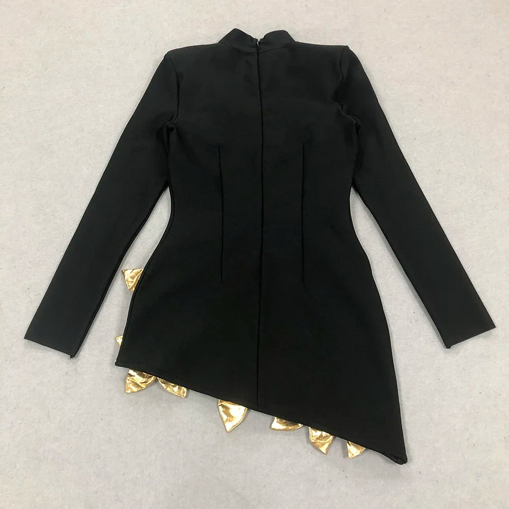 Sexy Long Sleeve Cut Out Black