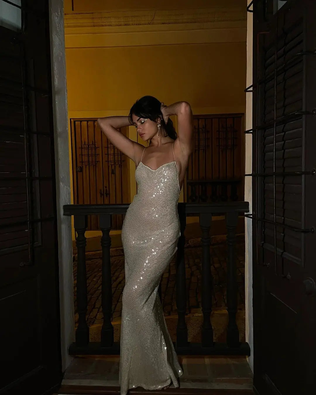 Silver Sexy Club Sequin Summer Slip