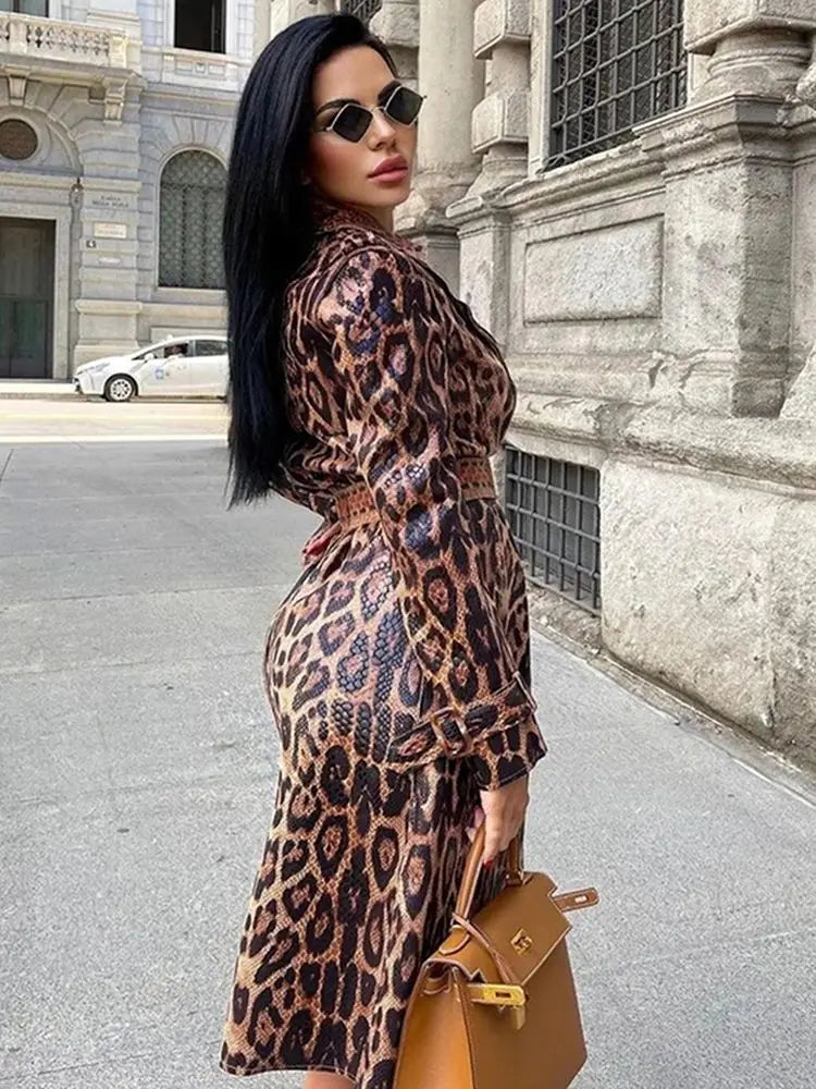 High Quality Winter New Snake Print Coat