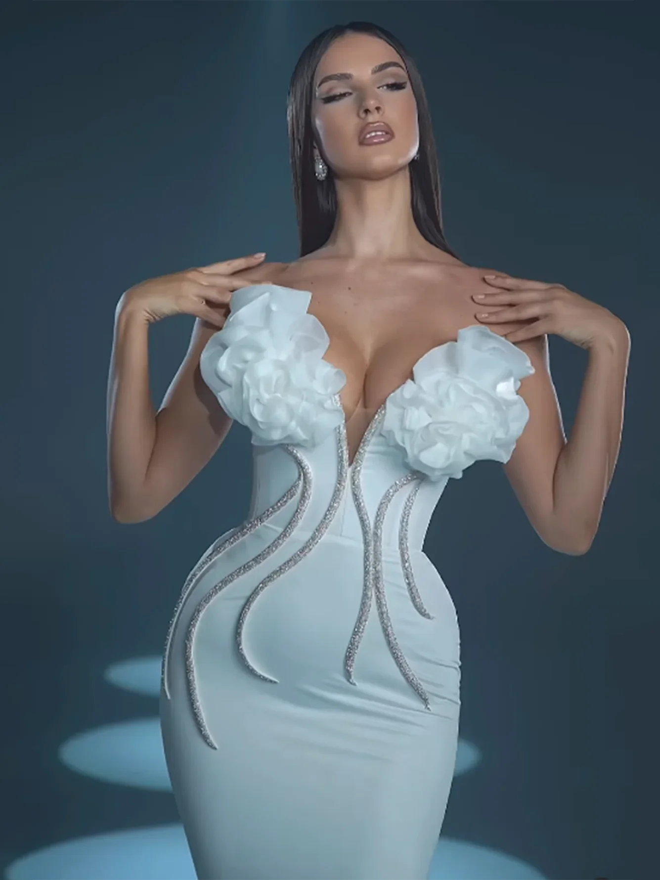 Sexy Strapless Backless Beading Diamonds