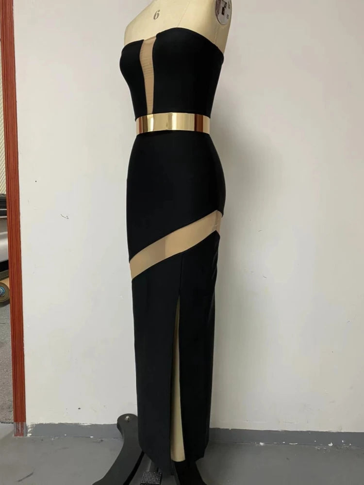 Sexy Strapless Backless Mesh Bandage