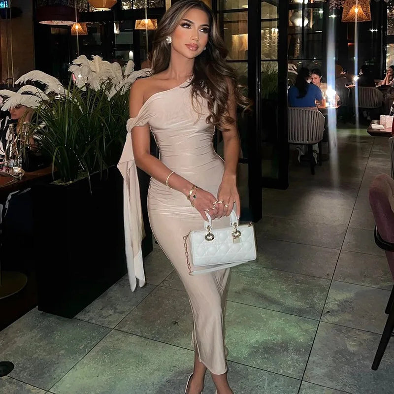 Satin Bandage Backless Sexy Dress
