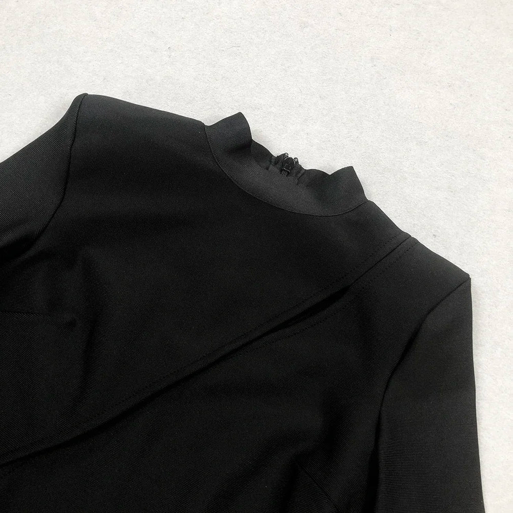 Sexy Long Sleeve Cut Out Black