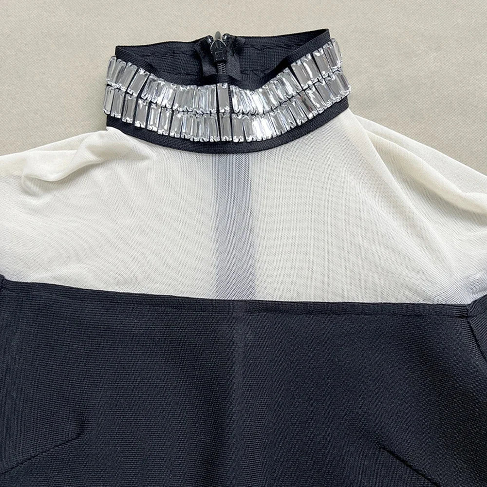 2024 Black Long Blocked Luxury Diamond