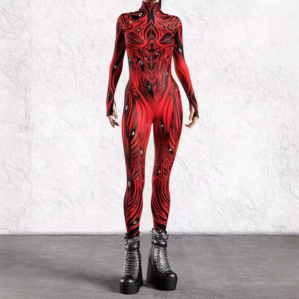 Cyber Punk Art Irregular Lines Jumpsuit