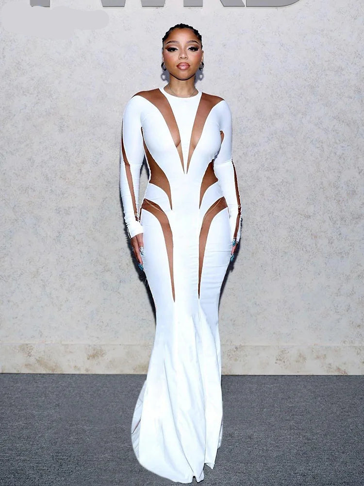 Mesh Patchwork Dress