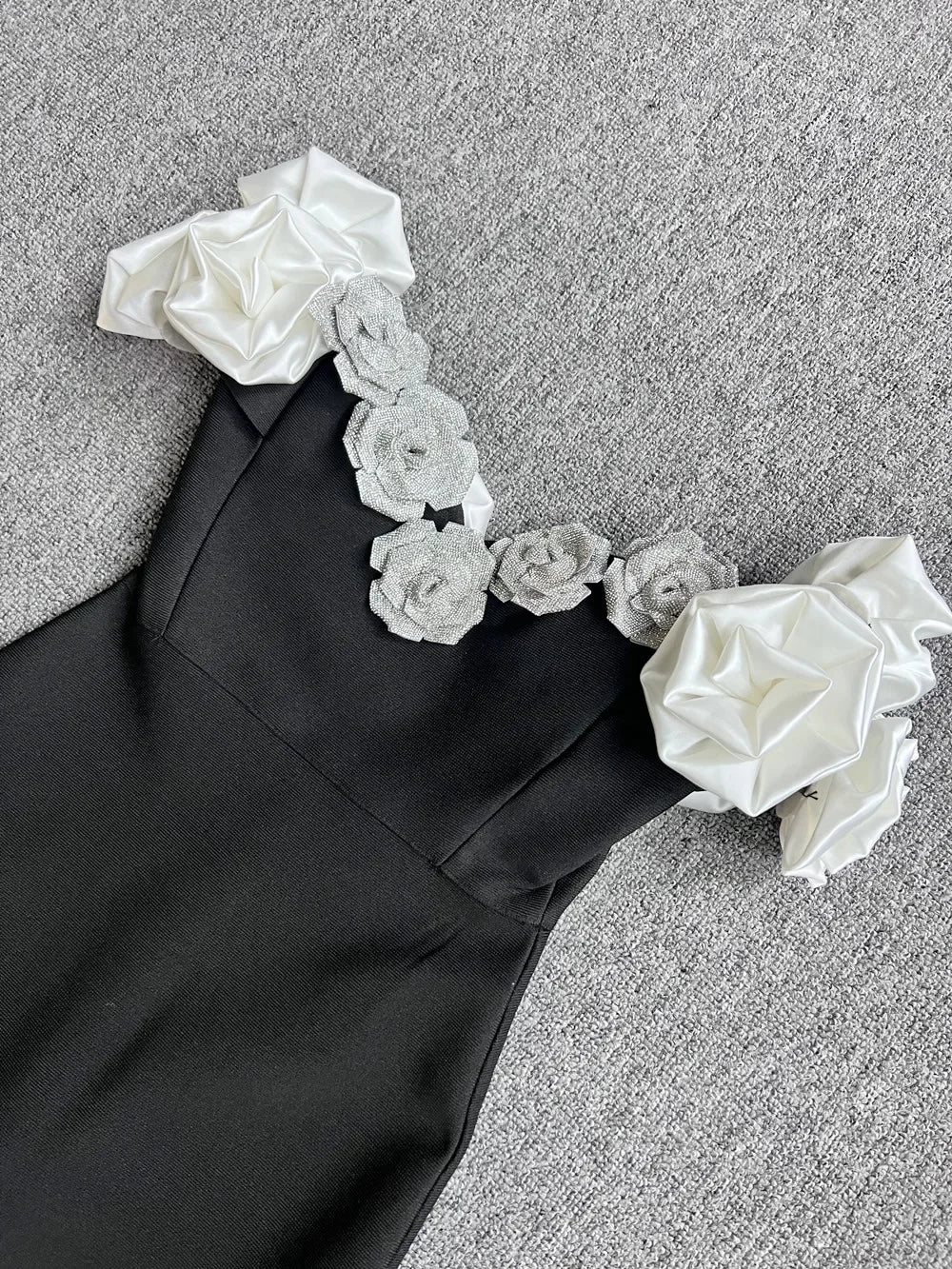 Sexy Off Shoulder Black Flower Maxi