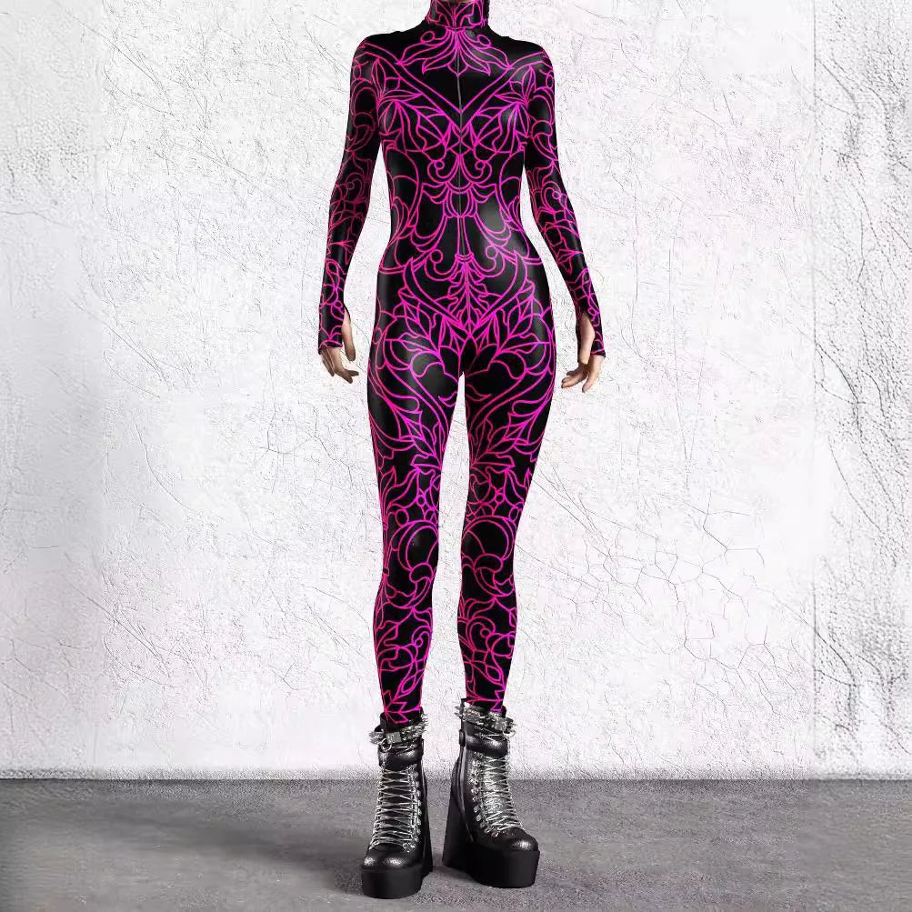 Cyber Punk Art Irregular Lines Jumpsuit