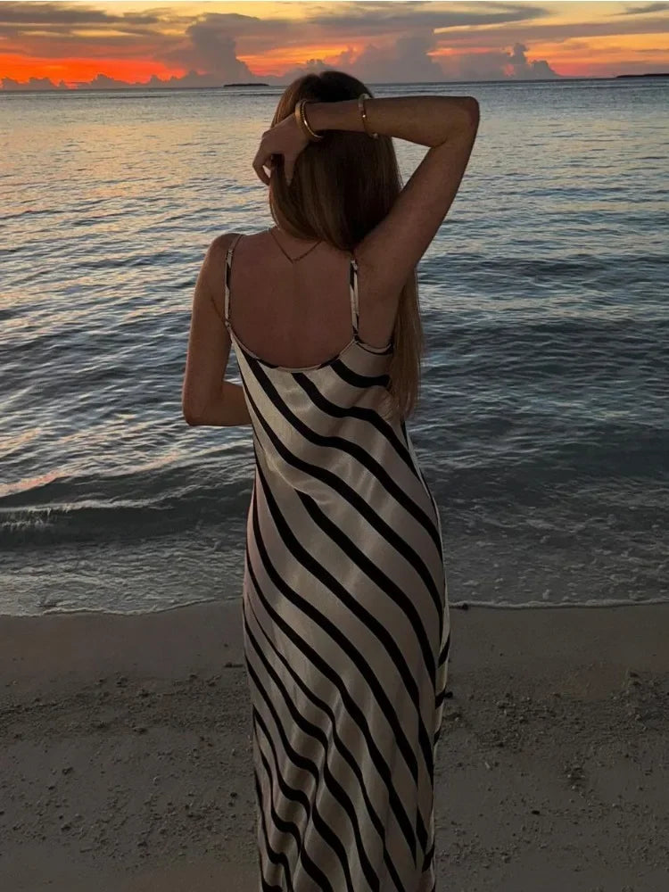 Zebra Printed Elegant Halter Dresses