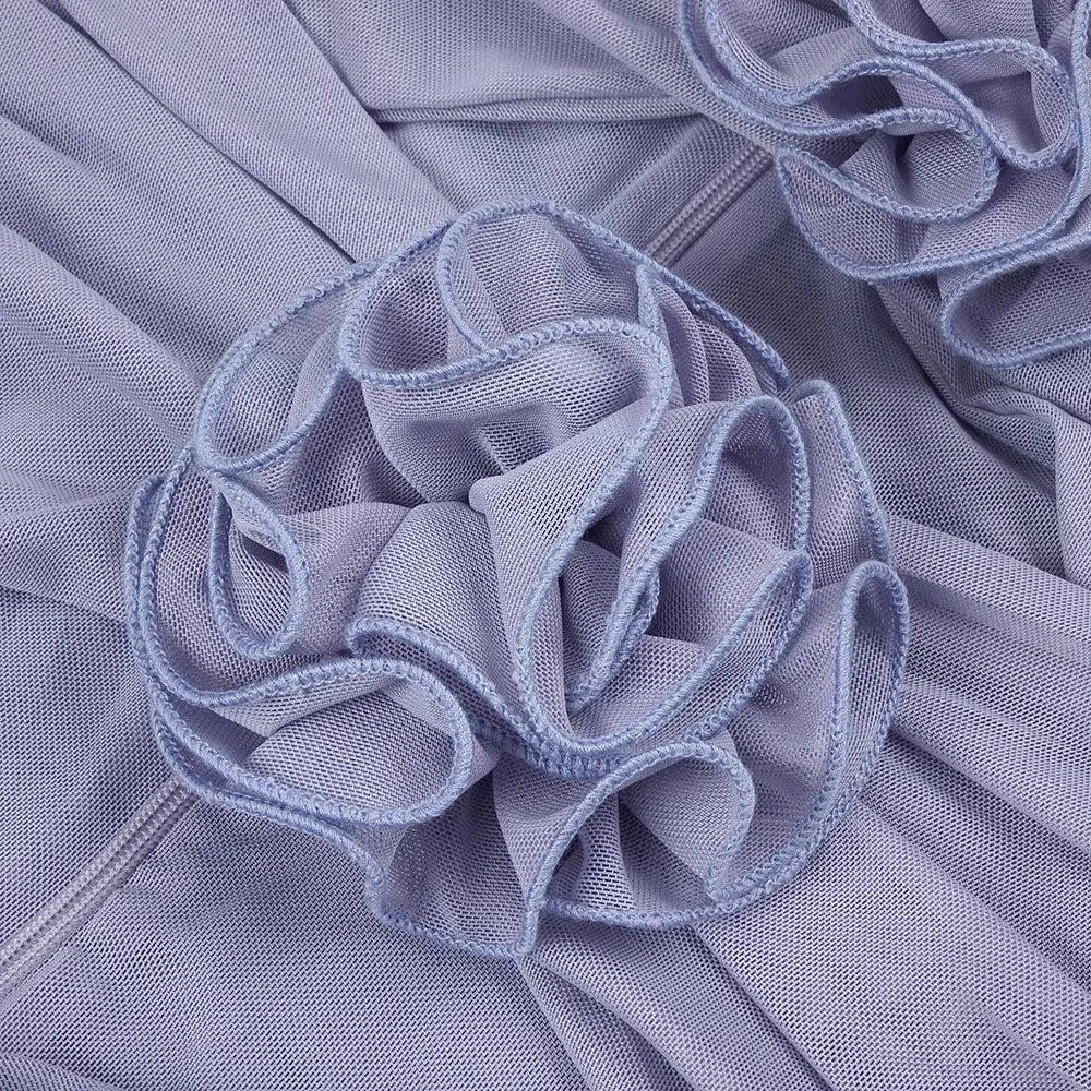 3D Flower Hollow Out Long Dress
