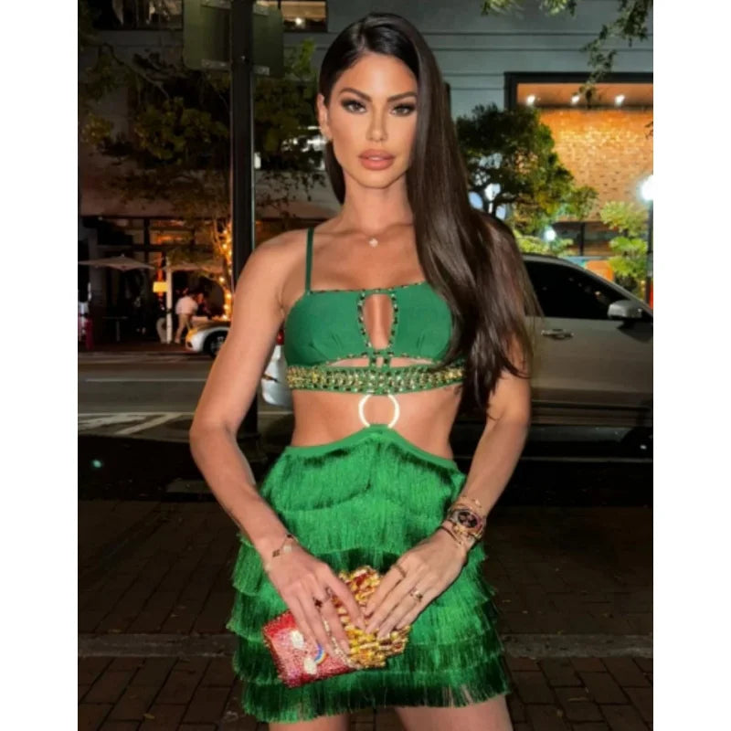Stylish Tassel Sexy Hollow Out Dress
