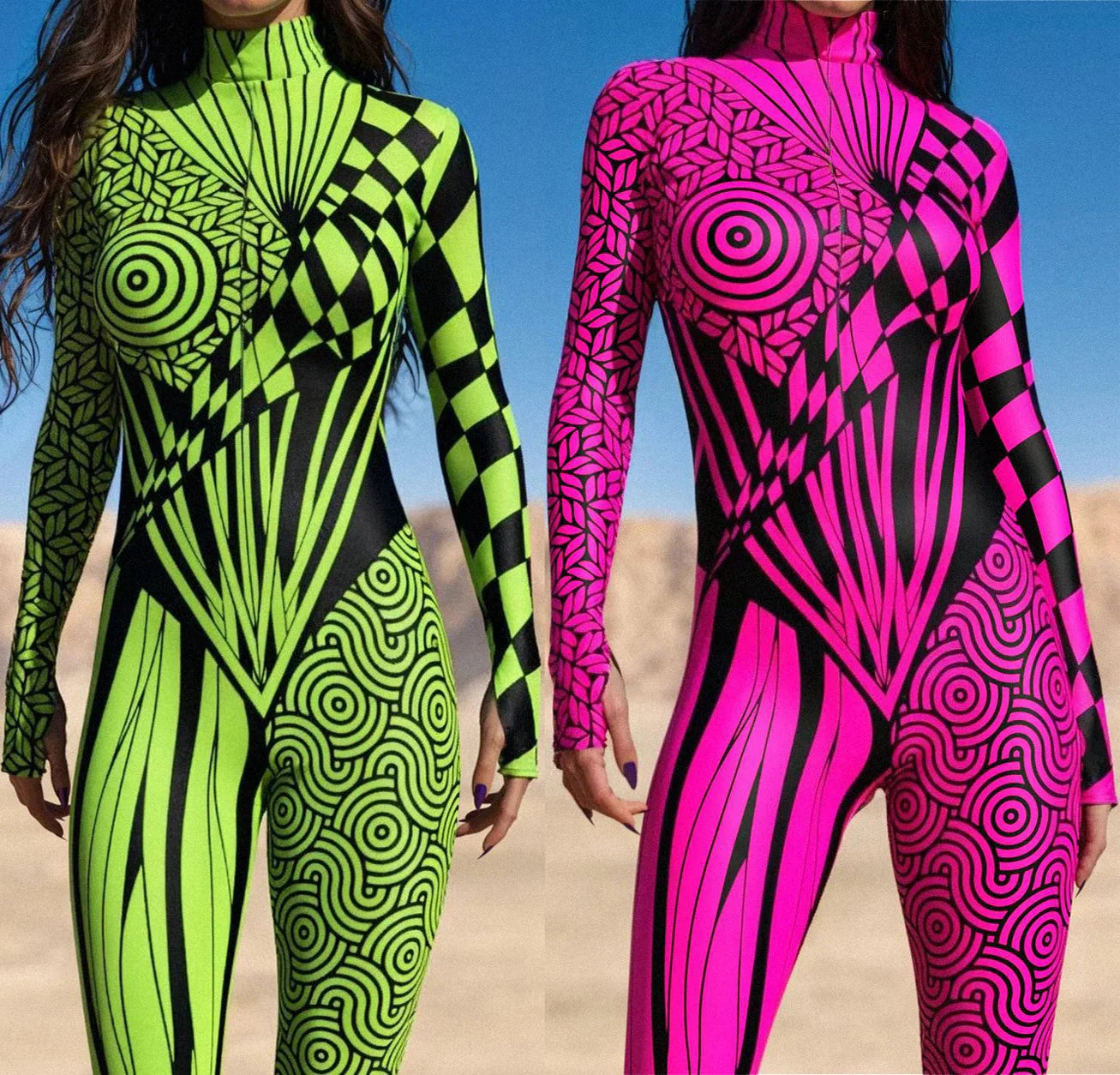 Cyber Punk Art Irregular Lines Jumpsuit