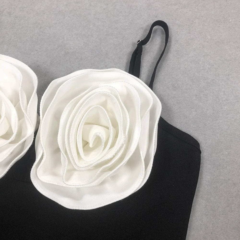 2024 New Black Sexy Strap Flower