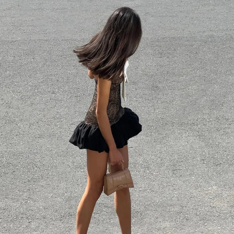Bow Strapless A Line Short Dresses