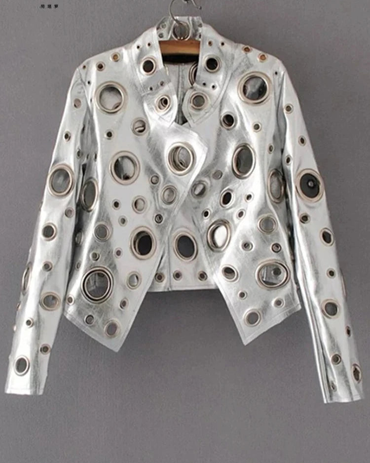 Runway Cut Out Short Faux Leather