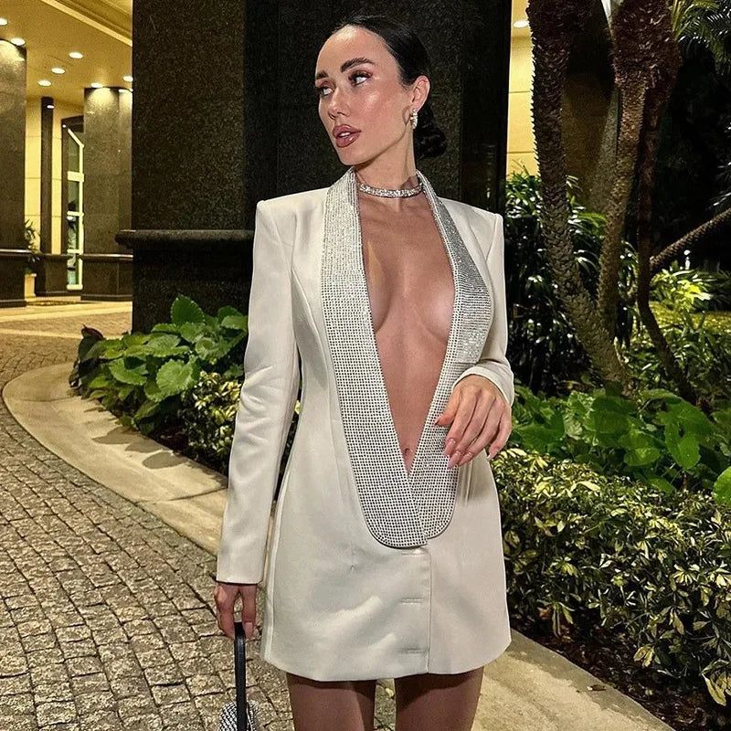 Sexy Sequin Deep V-Neck Dress 2024