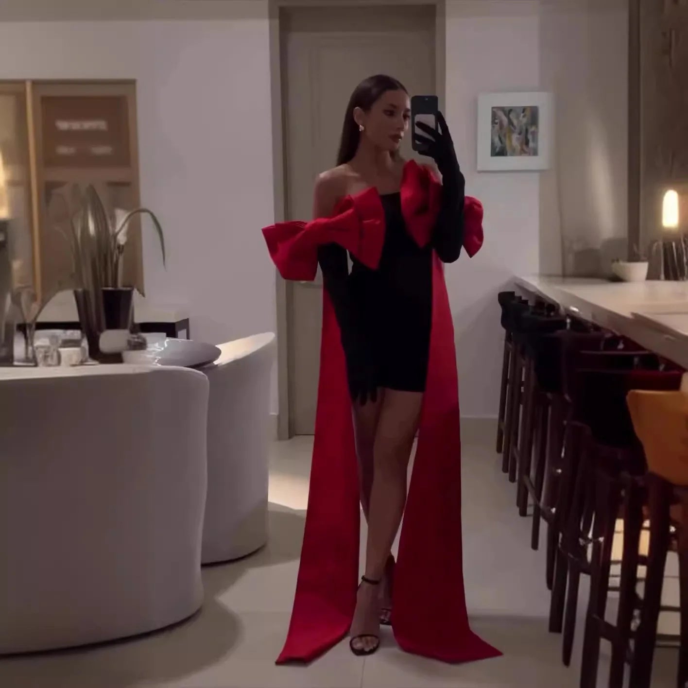 Black Sexy Off Shoulder Bow Prom Bodycon Dress