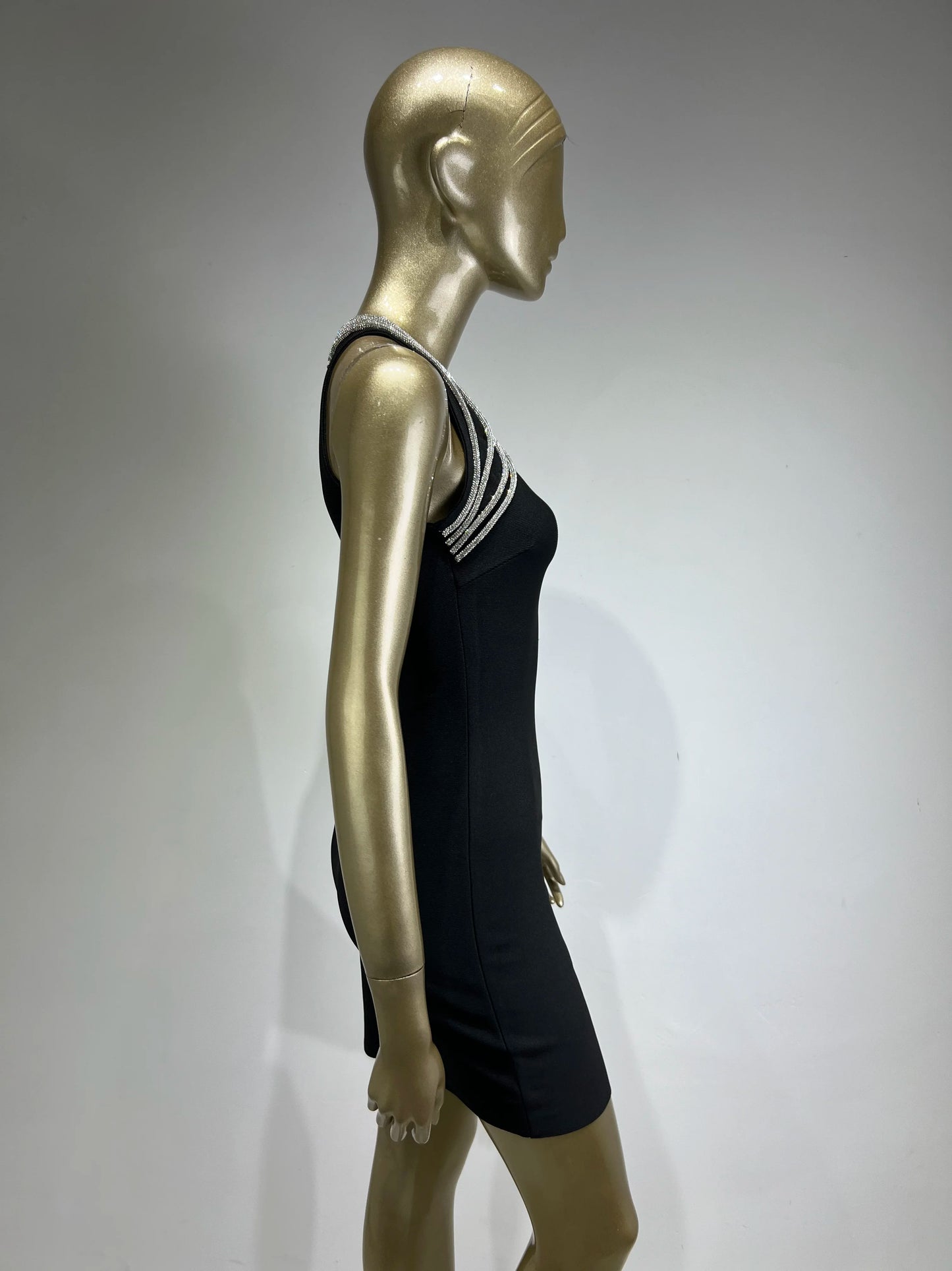 Luxury Diamonds Black Mini Bandage Dress