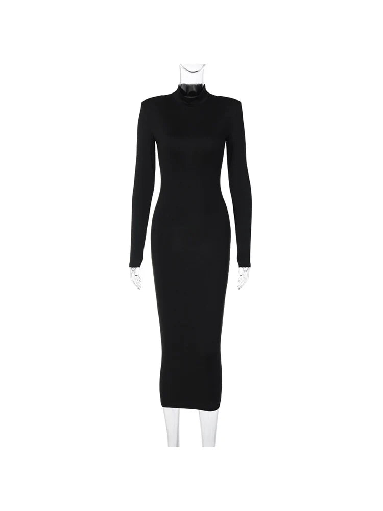 Turtleneck Black Sexy Bodycon