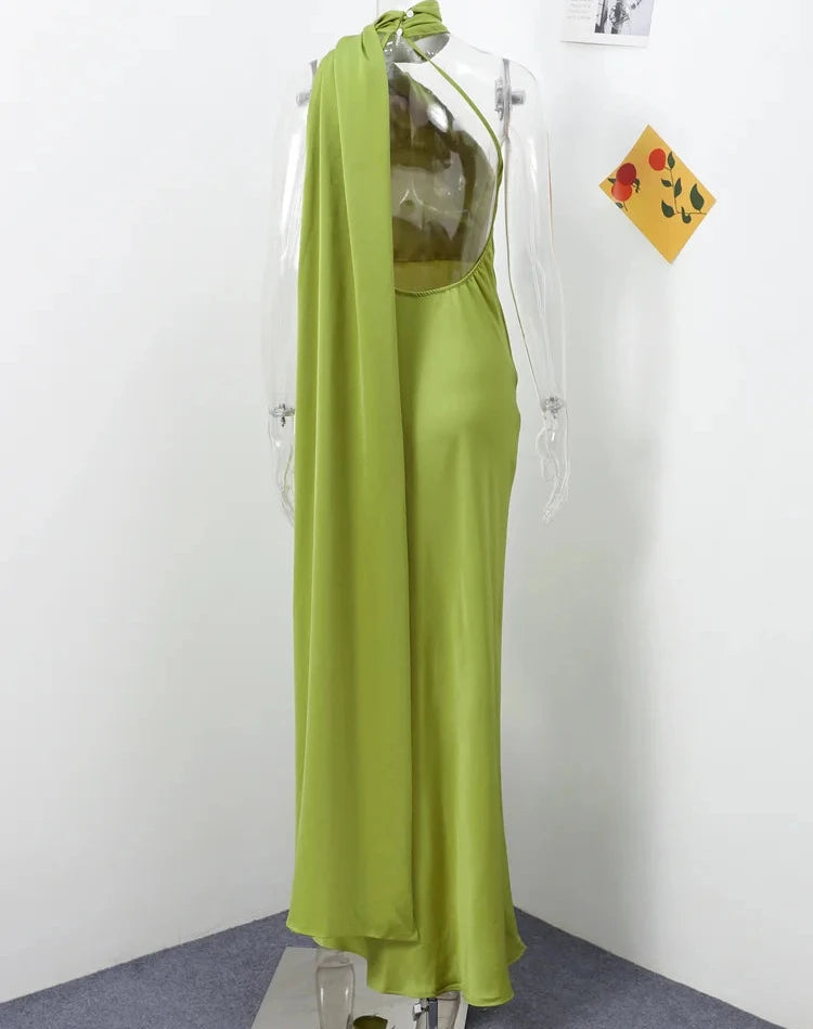 Sexy Satin Ribbon Halter Evebt Party