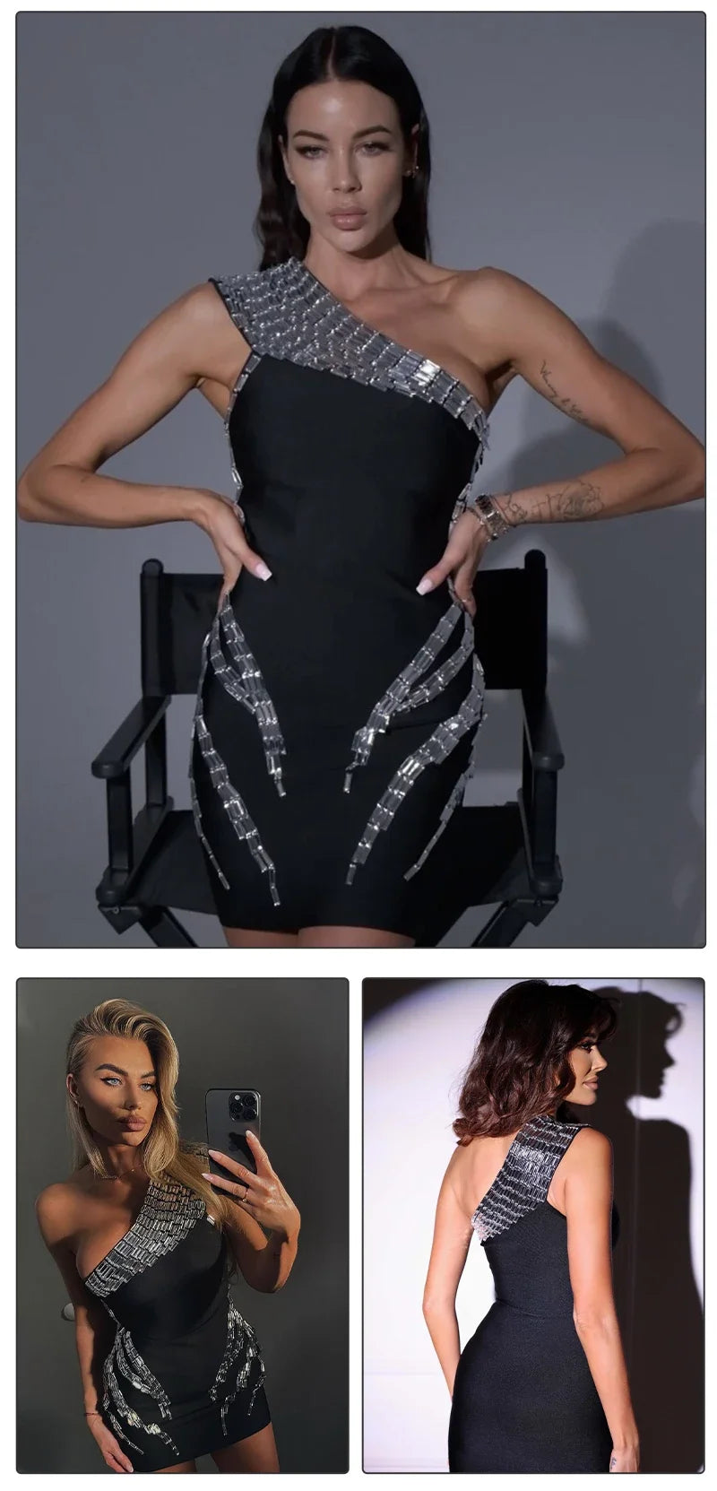 High Quality Black Bandage Dress