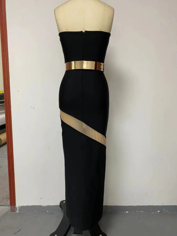 Sexy Strapless Backless Mesh Bandage