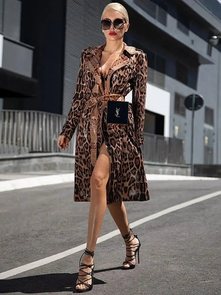 High Quality Winter New Snake Print Coat
