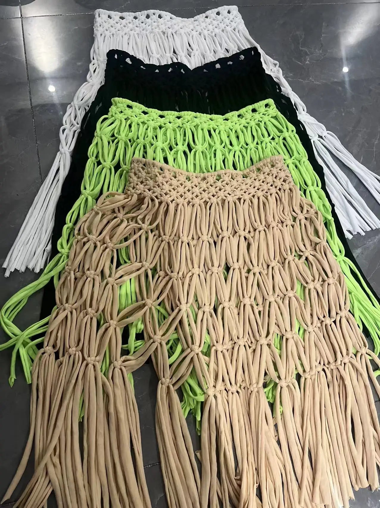 Set Tie Up Crop Top + Crochet