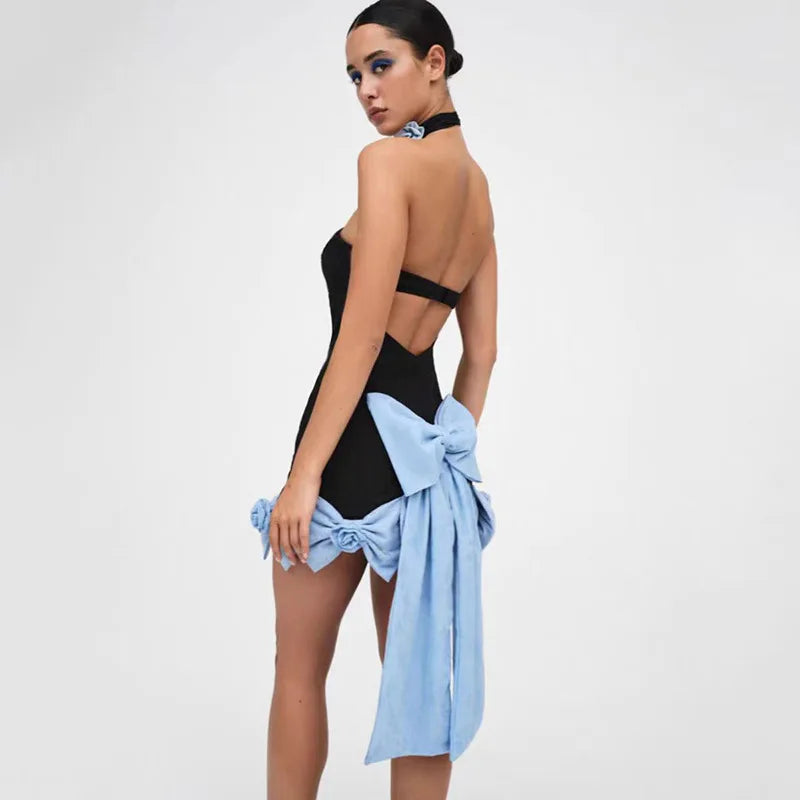Skinny Bow Mini Dresses