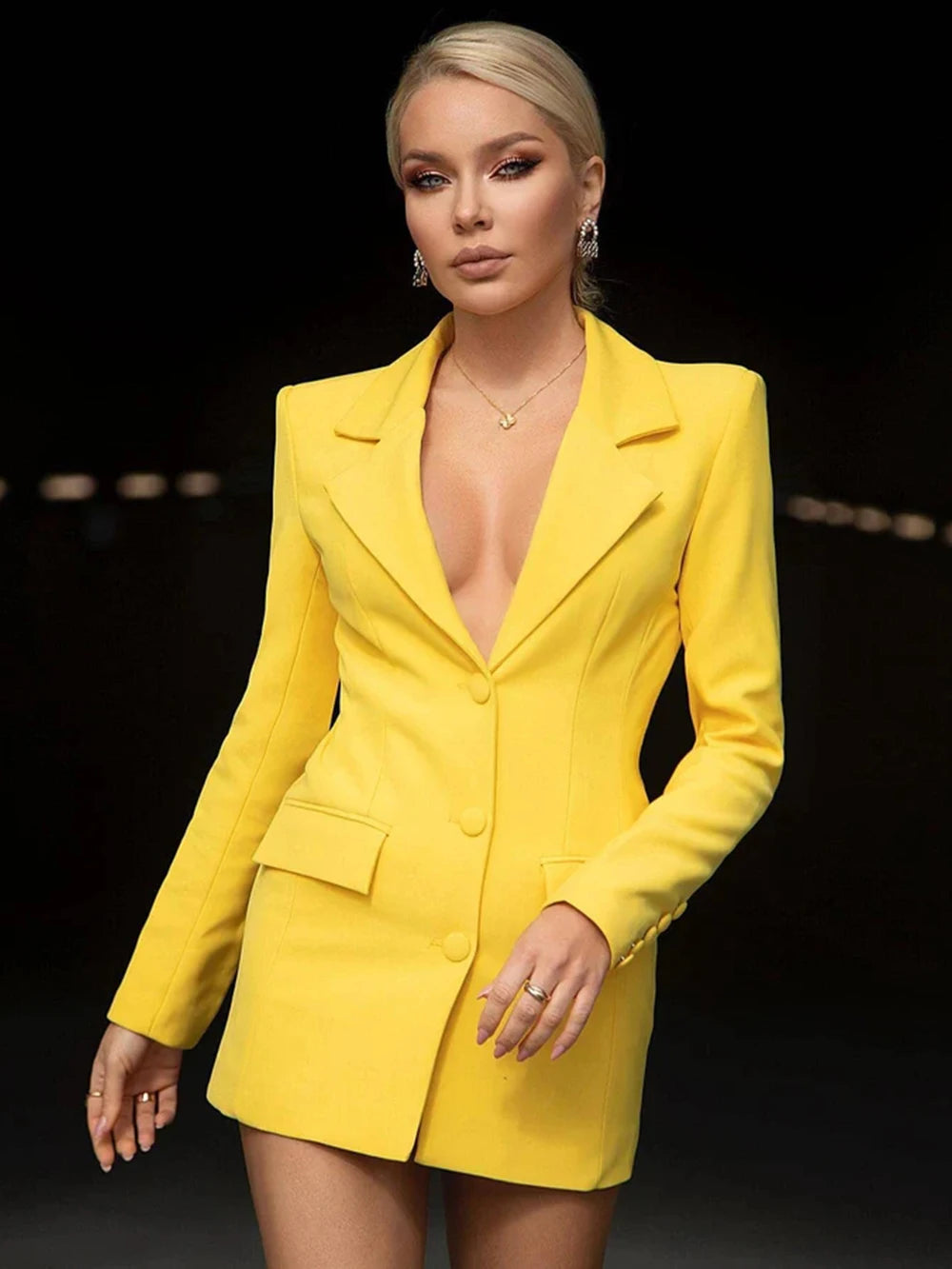 Fashion Yellow Sexy diamond Backless