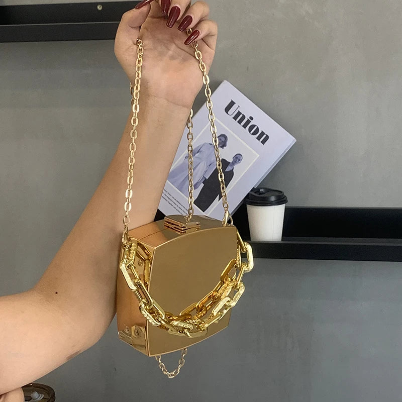 2024 Trend Clutch Bag Gold Silver