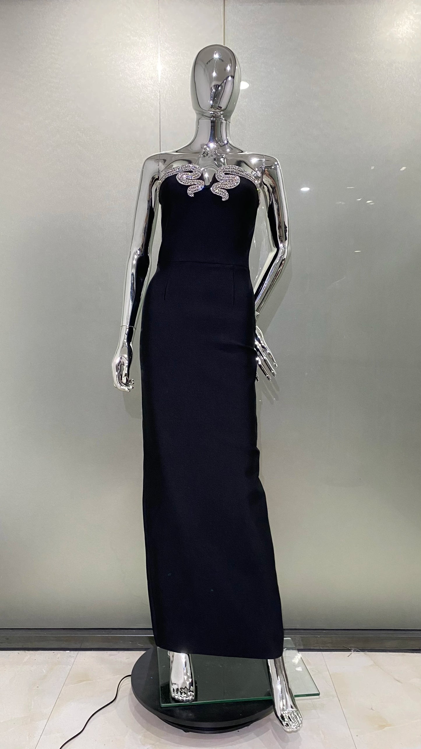 High Quality Strapless Rhinestones Bodycon Dress