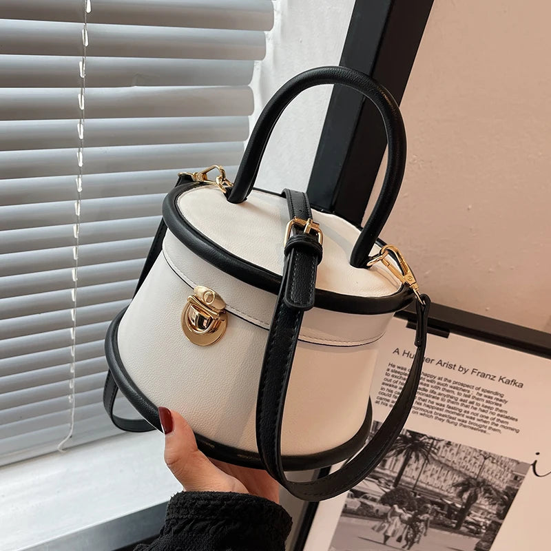 White Bucket Totes Pu Leather Crossbody